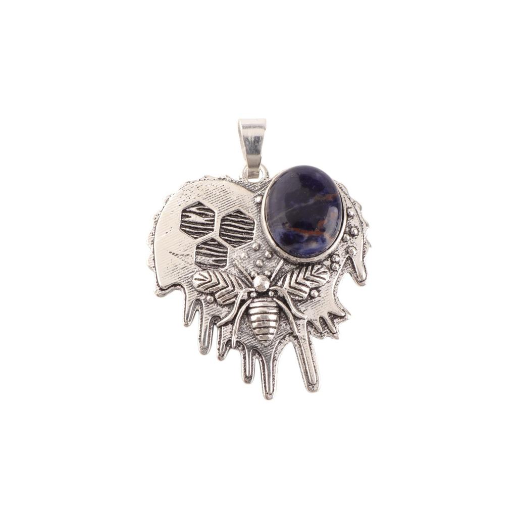 Natural Sodalite Gemstone 925 Sterling Silver Jewelry Girl Unique Pendant 1.49" CP-28-27