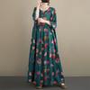DIMANAF New 2026 Summer Beach Women Plus Size Vintage Lady Long Dress Loose Oversize Maxi Printing Cotton