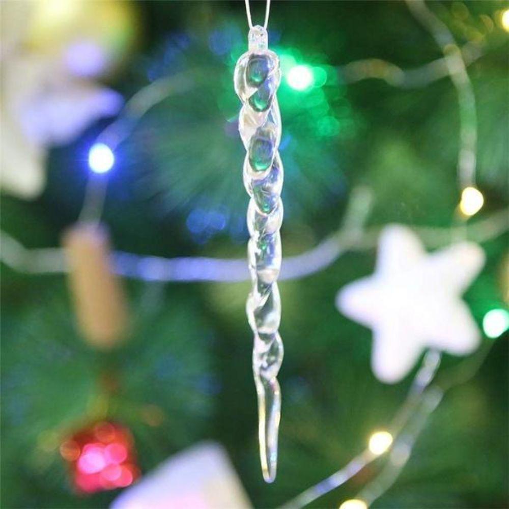 12Pcs Transparent Christmas Icicle Ornaments Hanging Icicle Decorations Winter Home Decoration