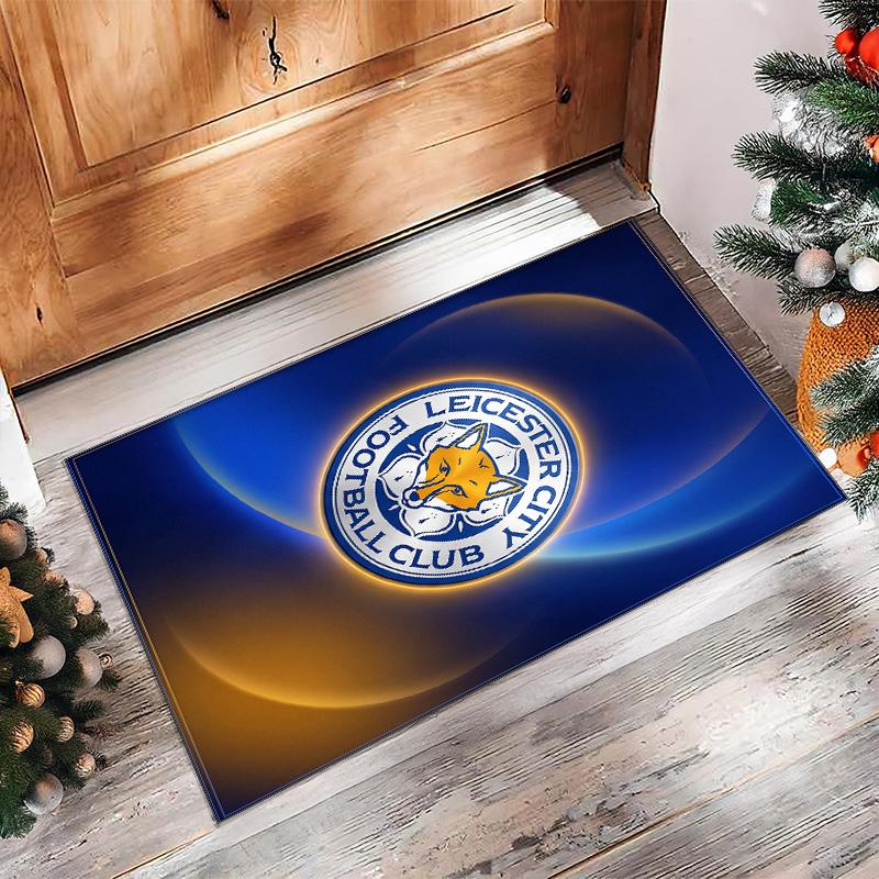 Tappeto in Velluto di Cristallo con Stampa del Leicester City Football, Comodo Assorbente d'Acqua Antiscivolo Tappeto per Pavimenti Interni