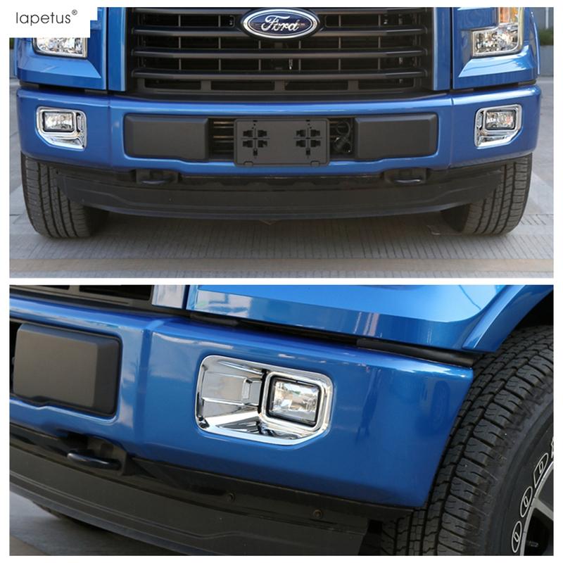 Front Bumper Fog Light Lamp Frame Decoration Sequ Cover Trim For Ford F150 2015 2016 2017 ABS Chrome Accessories Exterior Kit