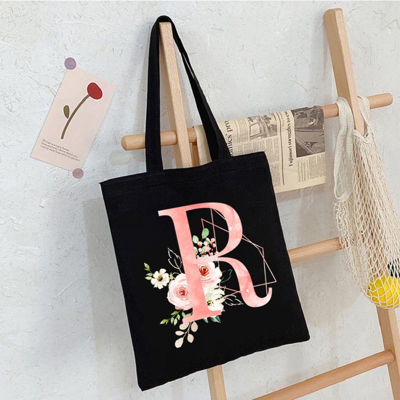 Alphabet Letter A-Z Printed Shoulder Bag Female Casual Student Crossbody Bag Large Capacity