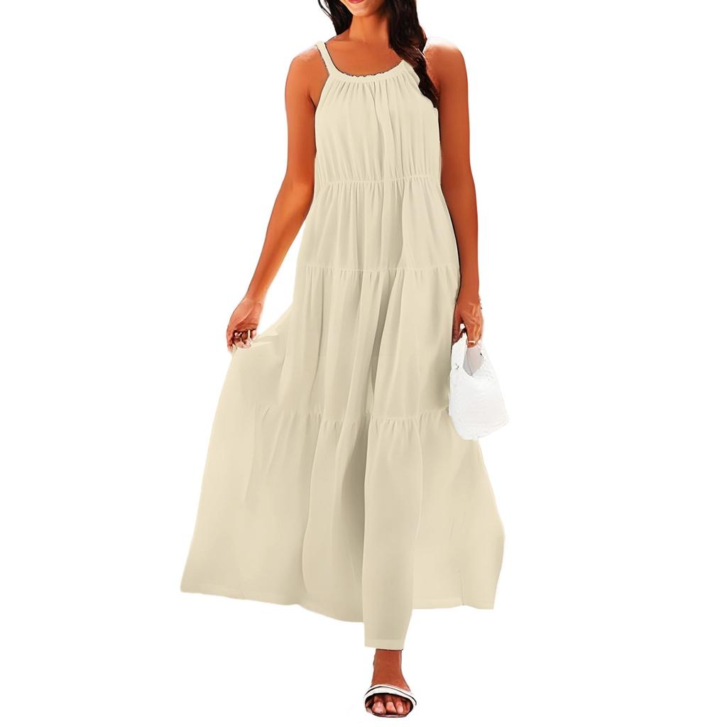 Vestido de Tirantes sin Mangas de Verano Casual para Mujer