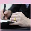 Elegant Fashionable Brass Gold Plated Open Ring For Men With Lucky Character Embellishment