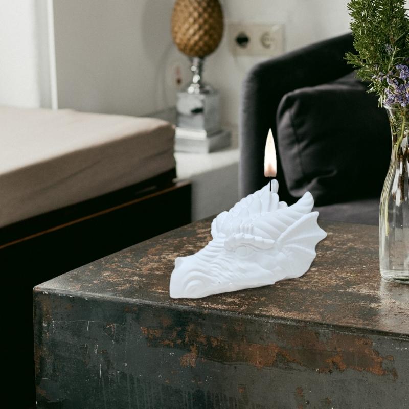 Dragon Head Silicone Candle Molds Epoxy Resin Silicone Molds for Candle Soap Plaster Decorations, Plaster Silicone Molds