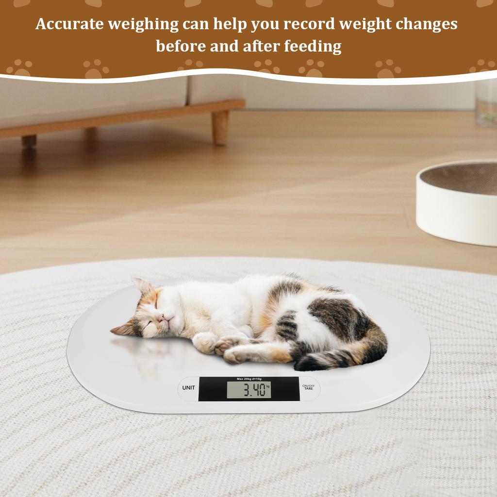 Accurate Baby Scale Multifunctional Digital Pet Scale with Tare Function and Wide LCD Display for Newborn Small Cat and Dog