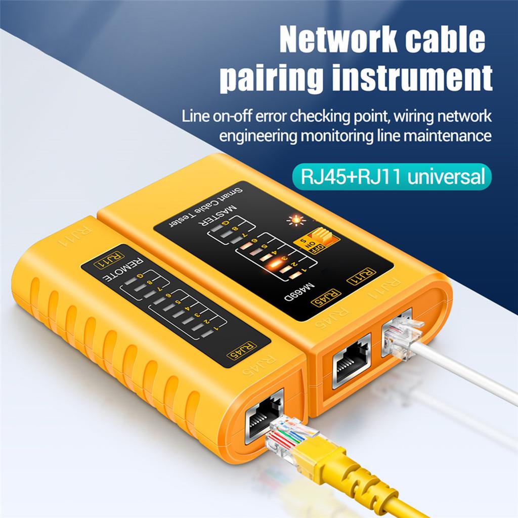 M469D   Cable Tester Pairing Instrument for RJ11 RJ45 Telephone Lines with LED Indicator, On-off CheckingCelsius Shielded   CableCel