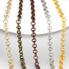 2Meters O Shape Necklace Chains Copper Bracelet Cable Link Bulk Chains DIY Handmade Jewelry Making Findings Wholesale