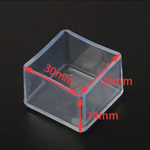 Square/Round Anti-Noise Chair Leg Cap Rubber Feet-Protector Pads Non-slip Transparent Table Feet Covers Furniture Leveling Feet