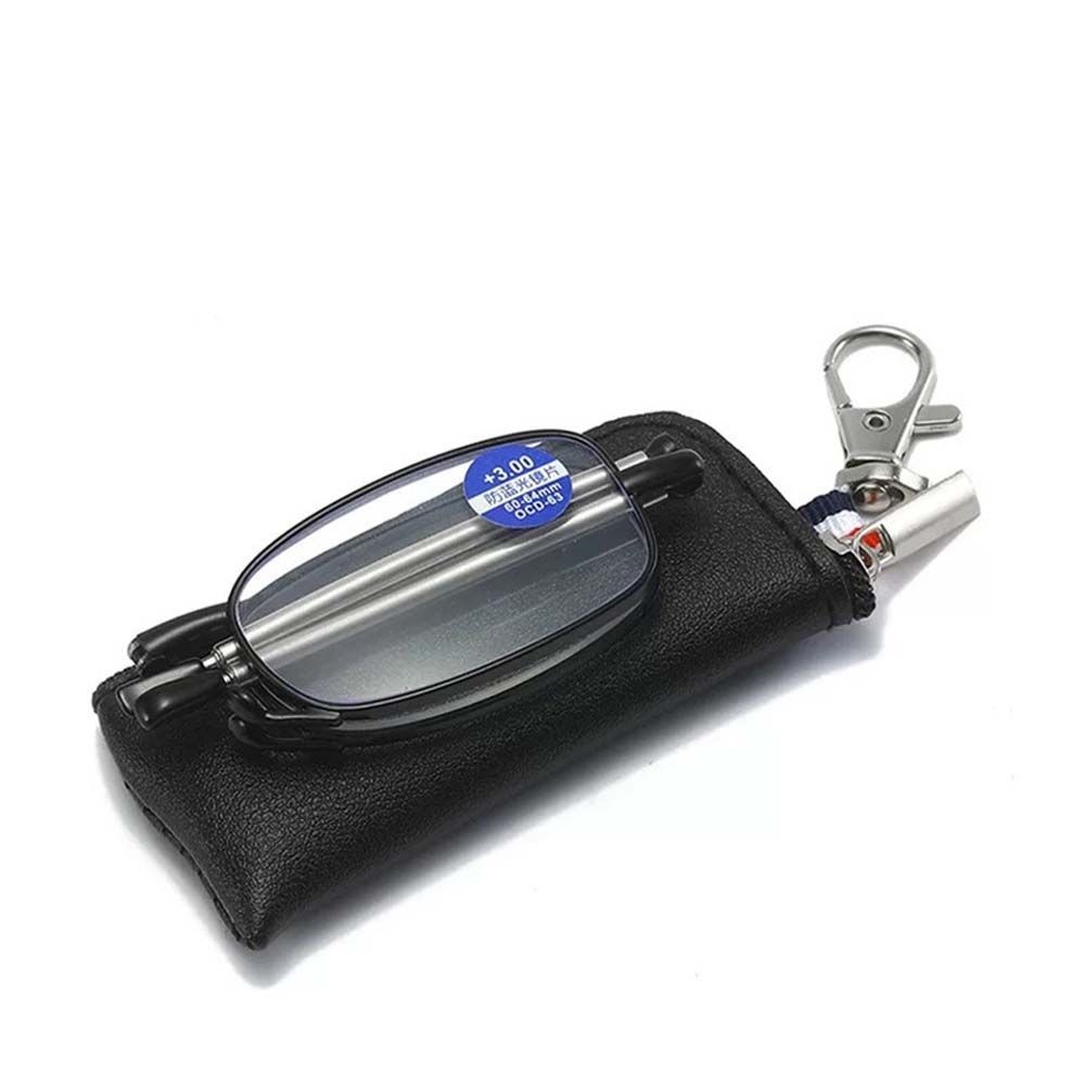 +1.0~+4.0 Anti-Radiation Folding Reading Glasses Women's Reading Glasses Key Chain With Storage Bag
