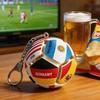 Football National Flag Fidget Keychain Soccer Shape Mini Push  Button Toy for World Cup Fans Gift Backpack Decor