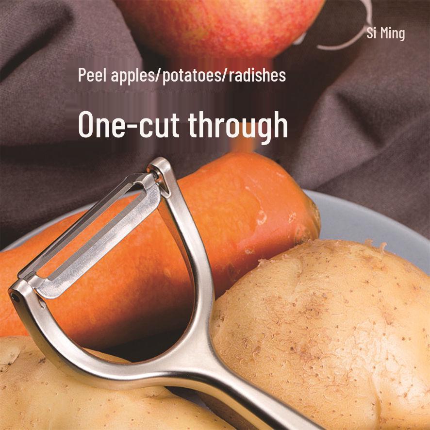 German Stainless Steel Multifunctional Peeler for Potatoes, Apples, Fruits, and Melons