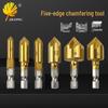 82° Hex Shank 5-Flute Countersink Bit Set (6mm-19mm) for Woodworking