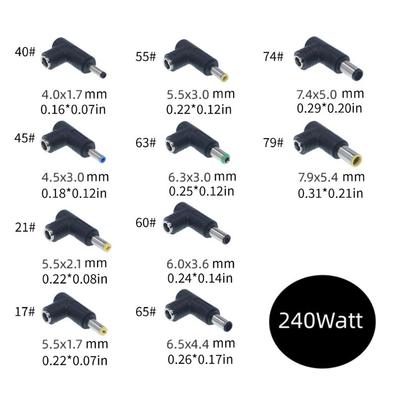 2PCS 240W Heavy Duty DC5.5x2.1mm Power Jacks Plug Adapter DC5525 Female Plug for Multiple Devices DC7.4x5.0HP/DC6.5x4.4mm