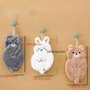 3pcs Ultra-Soft Coral Fleece Cartoon Hand Towels Quick-Dry Highly Absorbent Thickened Hanging Kitchen Towels Cute Bear Designs