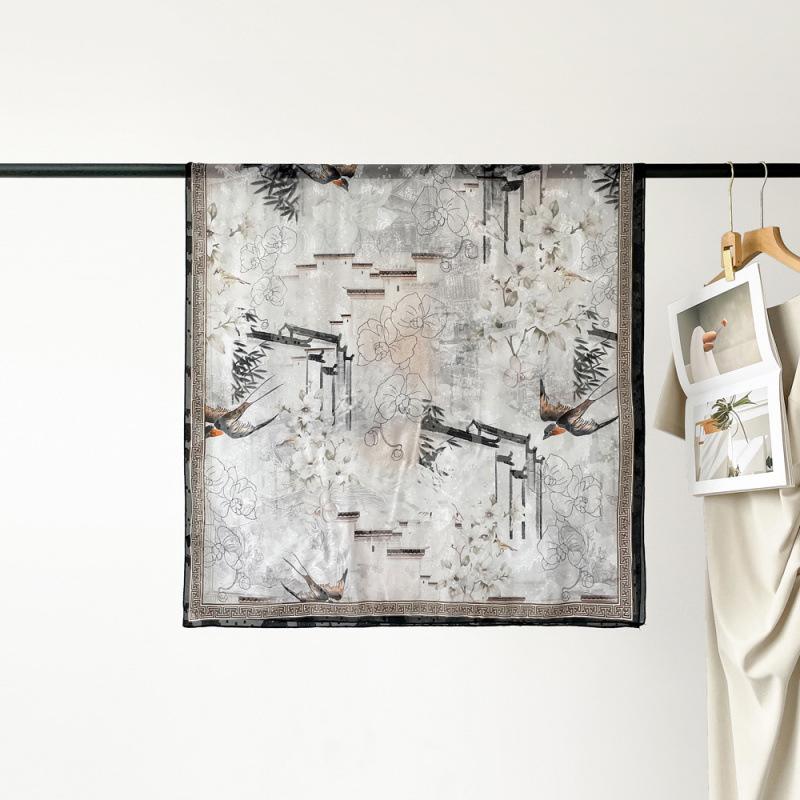 

Шарф женский длинный весенний длинный дорожный шарф атласный пустой принт шаль солнцезащитный шарф шарф 180*90cm