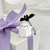 Cute Resin Ghost Statue Walking Dog Figurine, Holding Bat Balloon Statue, Spooky Halloween Children Room Desktop Decor Decor, Mini Stable Base