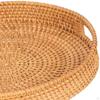 Rattan Serving Tray Decorative Coffee Tabletop Handwoven Basket Organizer