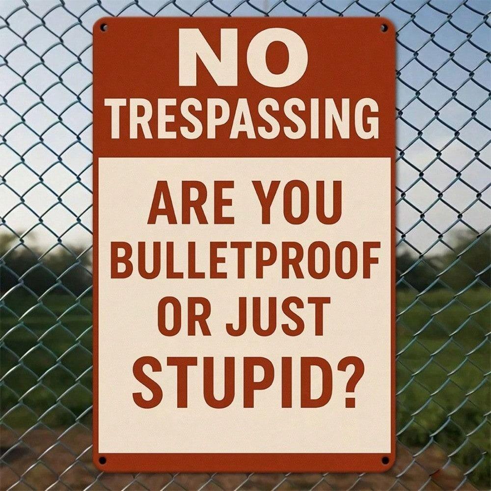 Vintage Metal Sign No Trespassing Wall Decor for Garden Garage Farm