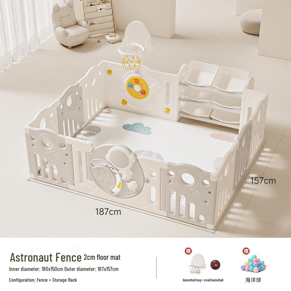 Baby Playpen and Crawling Mat: Indoor Infant Safety Fence for Living Room Floor.