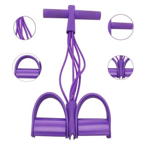 6/8-Tube Pedal Puller Resistance Band with Handle Multifunction Elastic Yoga Sit-up Pull Rope Men Women Pedal Tensioner Exerciser Workout Equipment