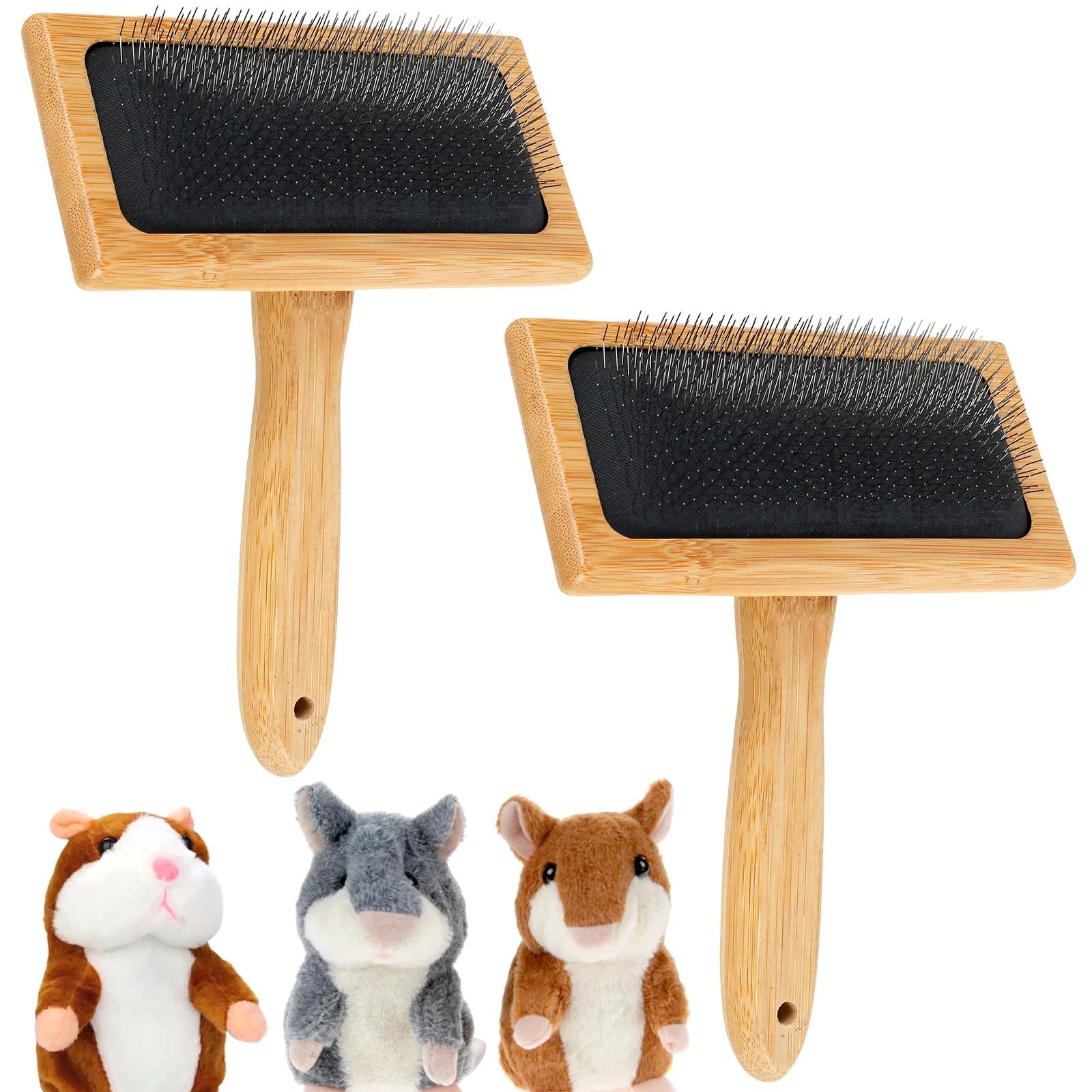 

2 шт. Гребень для чесания шерсти Щетки для чесания шерсти с бамбуковой ручкой Многоцелевые ручные щетки для шерсти Профессиональное валяние