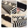 Classic Solid Color Winter Lamb Wool Sofa Towel Thicken Stripe Plush Soft Sofa Covers for Living Room Non-slip Couch Cover Decor