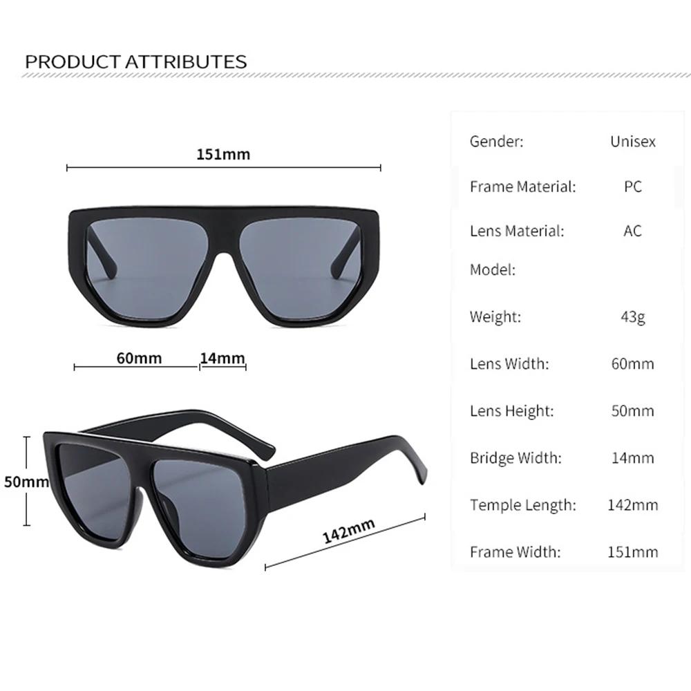  Retro Oversized Sunglasses Men Fashion Brand Designer Black Gradient Shades UV400 Women Trending Sun Glasses