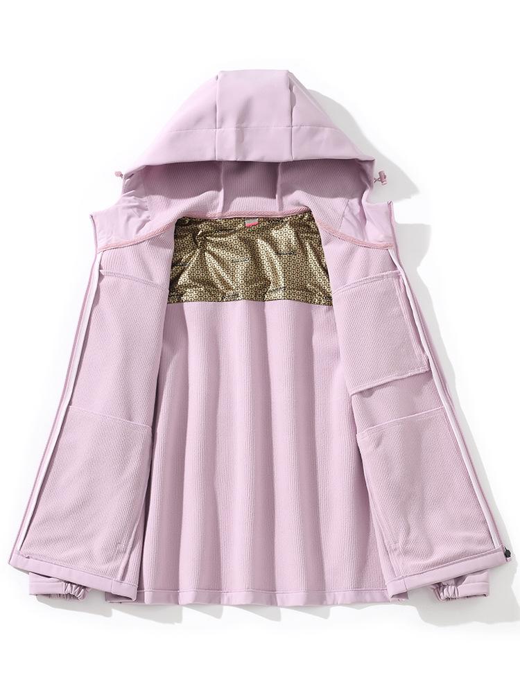 Women's & Men's Outdoor Windproof Waterproof Softshell Jacket - Hooded, Solid Color, Ideal for Mountaineering & Fishing, Custom Logo Available