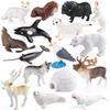 Realistic Polar Animal Toy Set: Polar Bear, Ferret, Reindeer, Seal, Orca, Arctic Hare, Walrus Figurines.