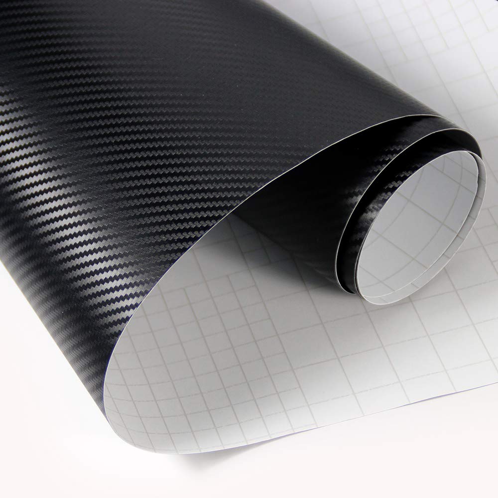 3D Carbon Sheet, Black Carbon Fiber Vinyl, Car Wrap Film, DIY, Interior Sticker, Heat