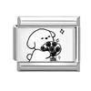 Laser Engraving Black Cartoon Cute Cat Dog DIY Italian Charm Links Fit 9mm Stainless Steel Bracelet Women Jewelry Making Gifts