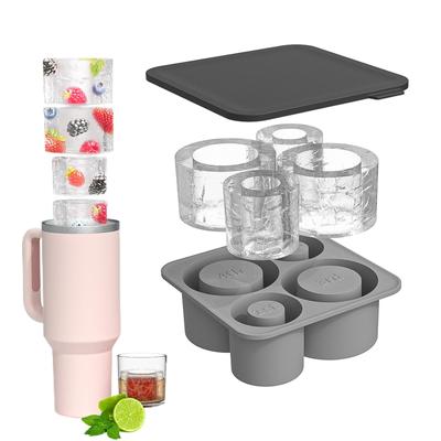 4 Fack Iskubformar För 20 30 40oz Tumbler Kopp Silikon Cylinder Iskubbrickor Sommar Nödvändig Kök Gör Form