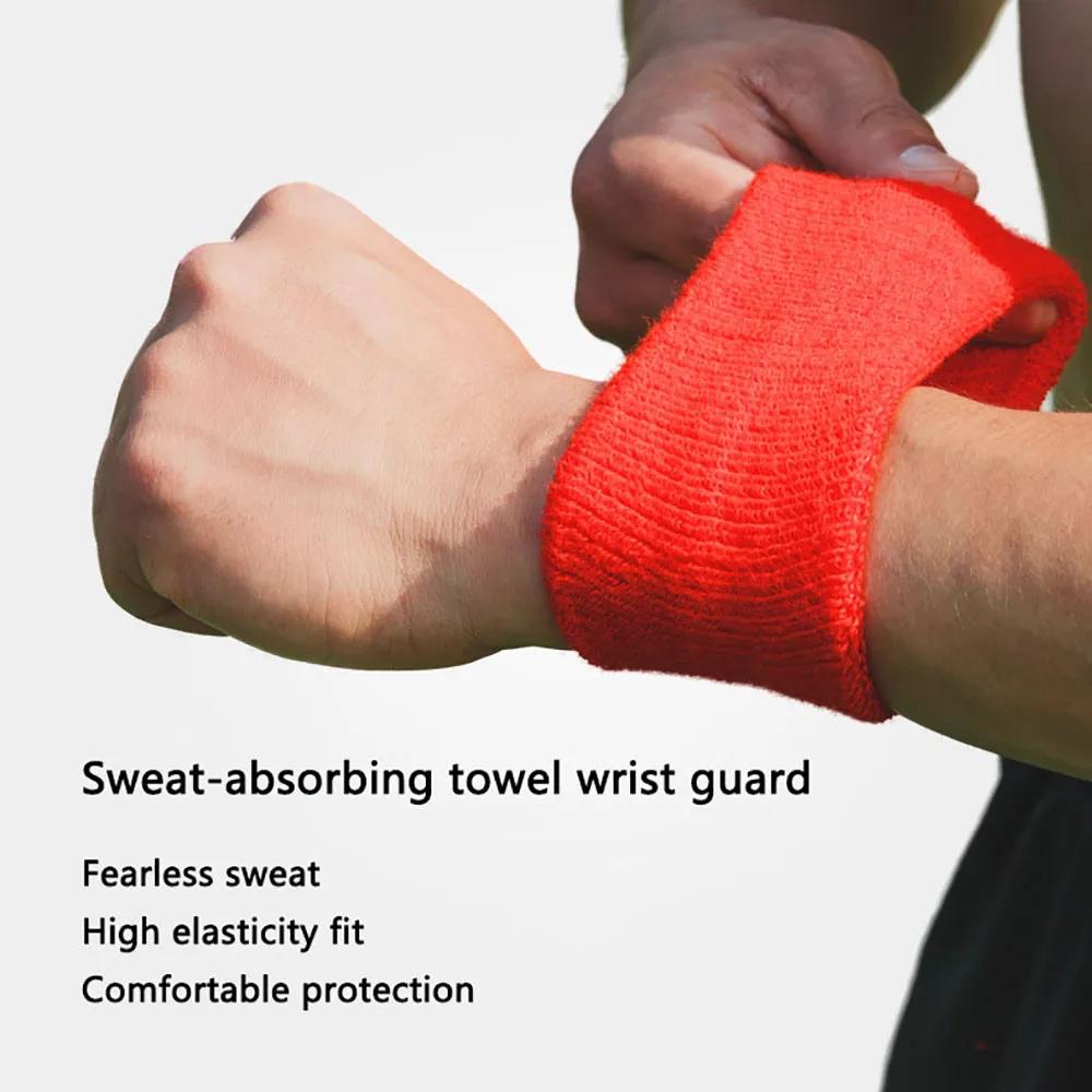 1/10Pcs Wrist Support Band Wristband Sport Bracers Sweat Towel Cuff Tennis Wrist Guard Protector Strap Fitness Run Sweatband Gym