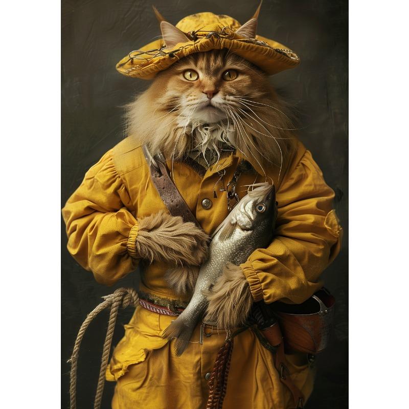 Premium Funny Pet Portrait Posters Horse Giraffe Stag Cat Prints Canvas Printing Vintage Animal Wall Art Picture for Home Decor