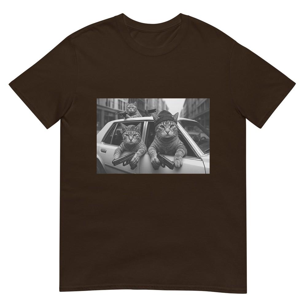 Funny Cat Gang Vintage Cats With Guns Meme Streetwear Tshirt
