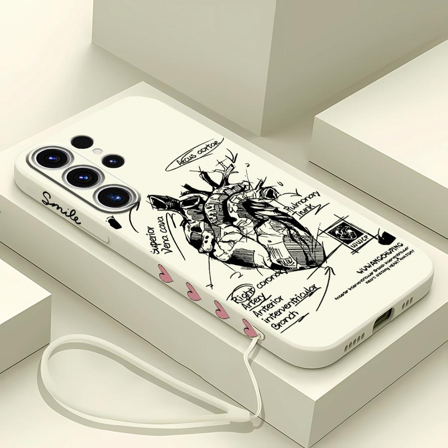 Creative Cardiovascular Model Heart Soft Phone Case for Samsung Galaxy S25 S21 S22 S23 S24 S20 FE S10 Plus Note 10 20 Ultra