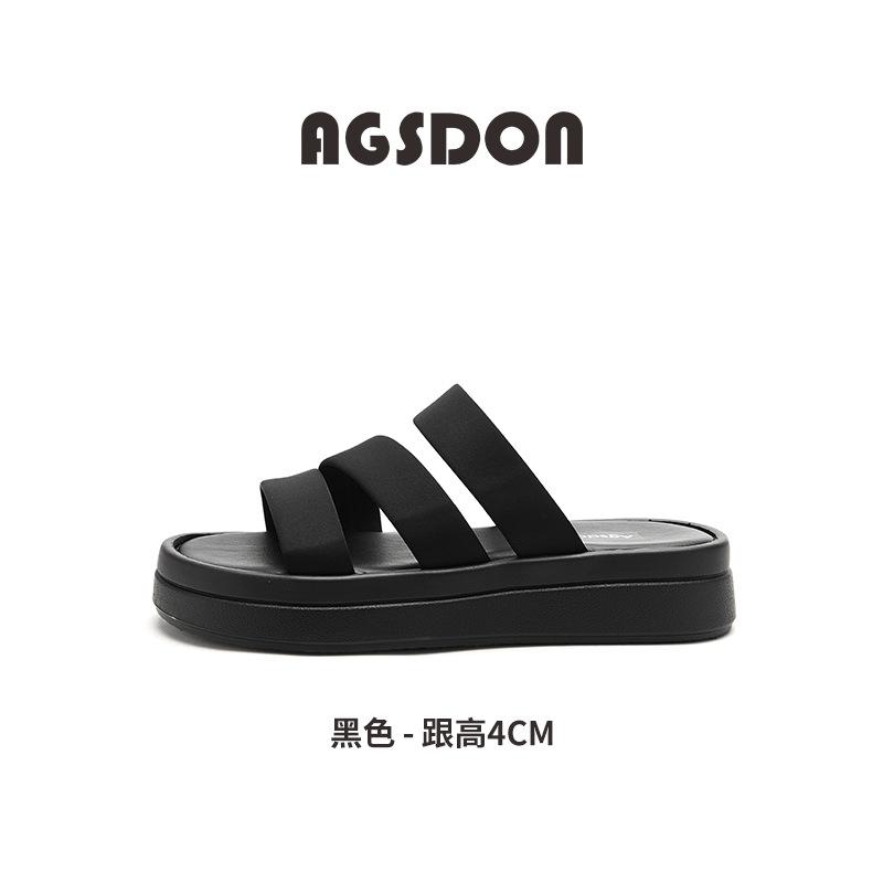 Augustine slippers new summer skirt black platform sandals sports sandals 35