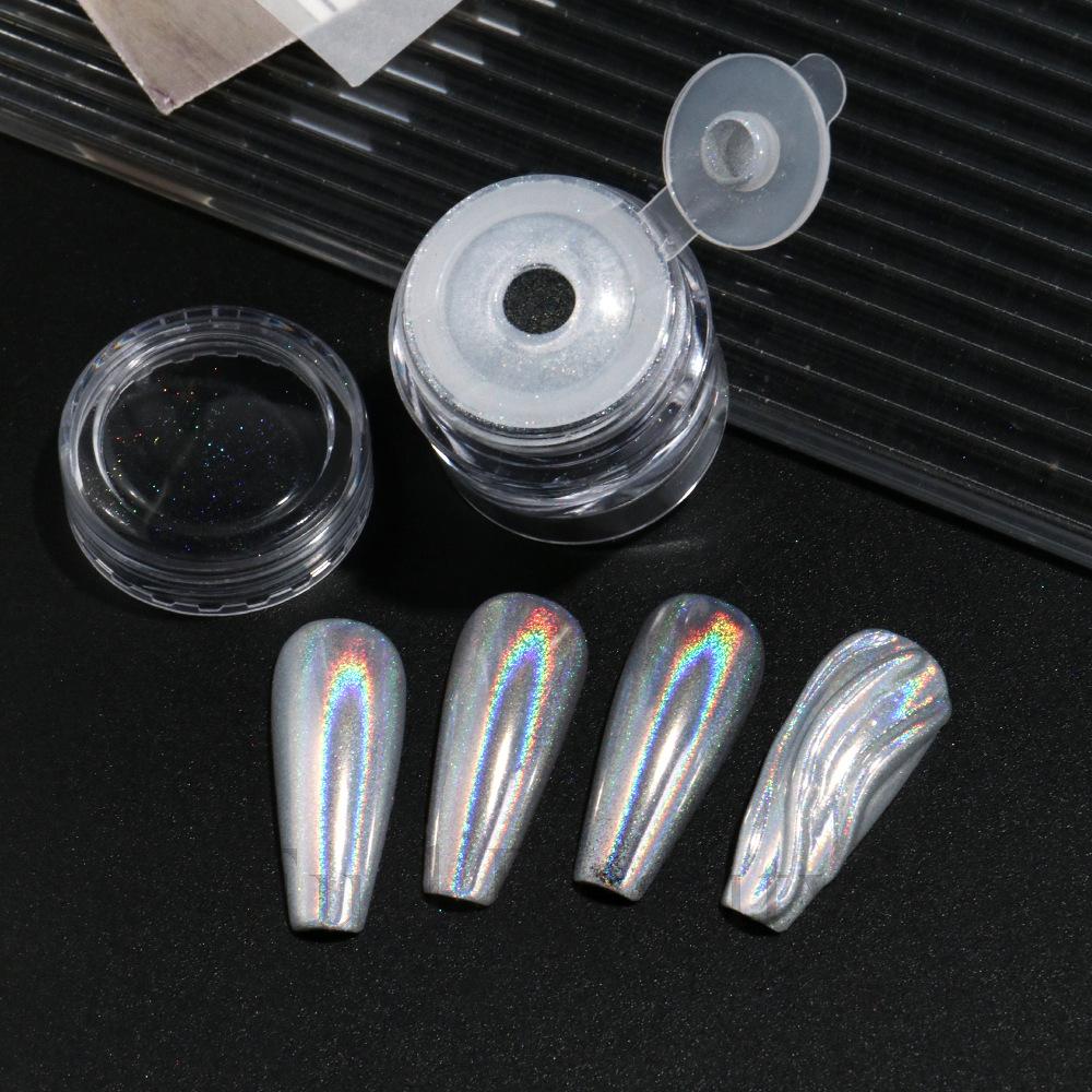 Nail Art Laser Silver Magic Mirror Powder Mirror Flour Electroplating Nail Powder Titanium Nail Glitter