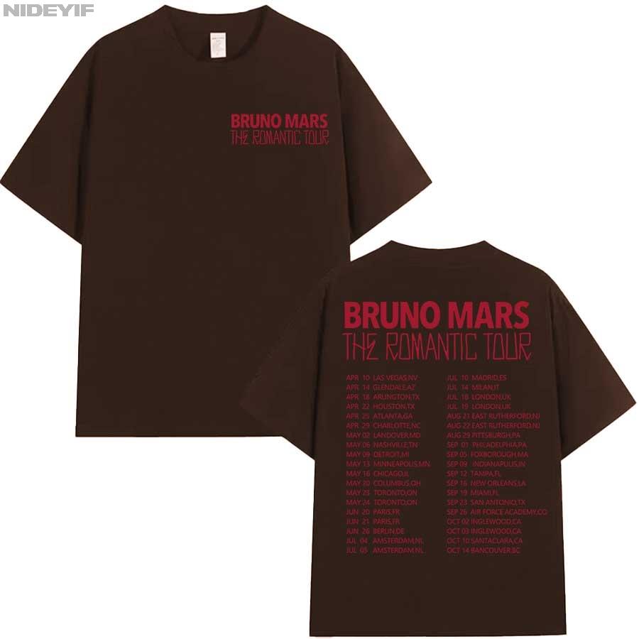 T-shirt Bruno Mars The RoUnisextic Tour per Unisex Donna Hiphop Streetwear Top Oversize 100% Cotone T-Shirt BM4
