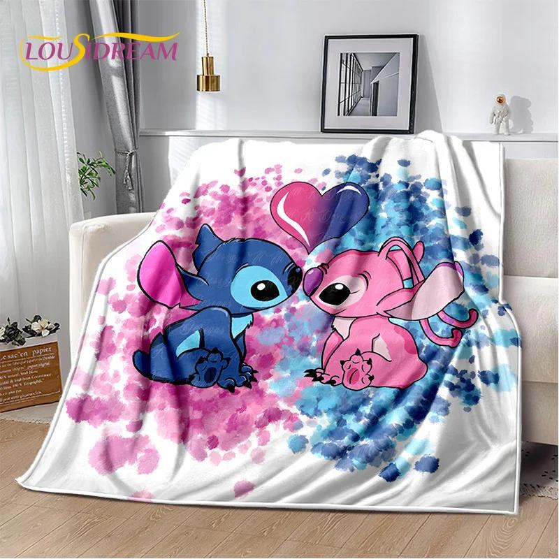 Coperta morbida in flanella con Stitch mostro cartone animato, Coperta da lancio Coperta comoda per picnic Letti Divano Casa Camera da letto Regalo Bambino