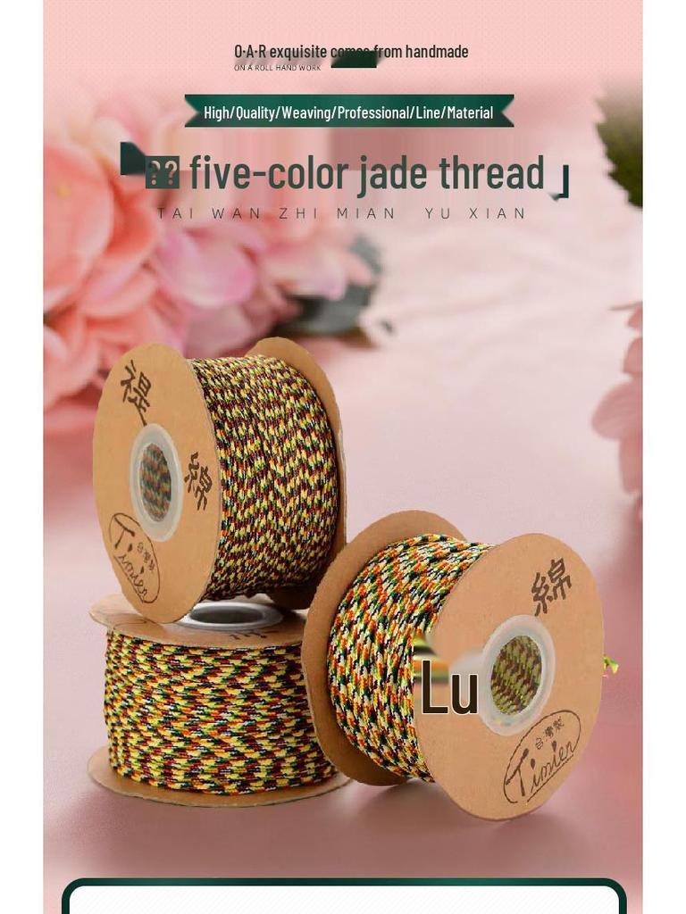 Five-Color Bracelet Weaving Rope: Vajra Jade Thread for Wenwan, Buddhist Beads, Star Moon Bodhi & Beading Strings