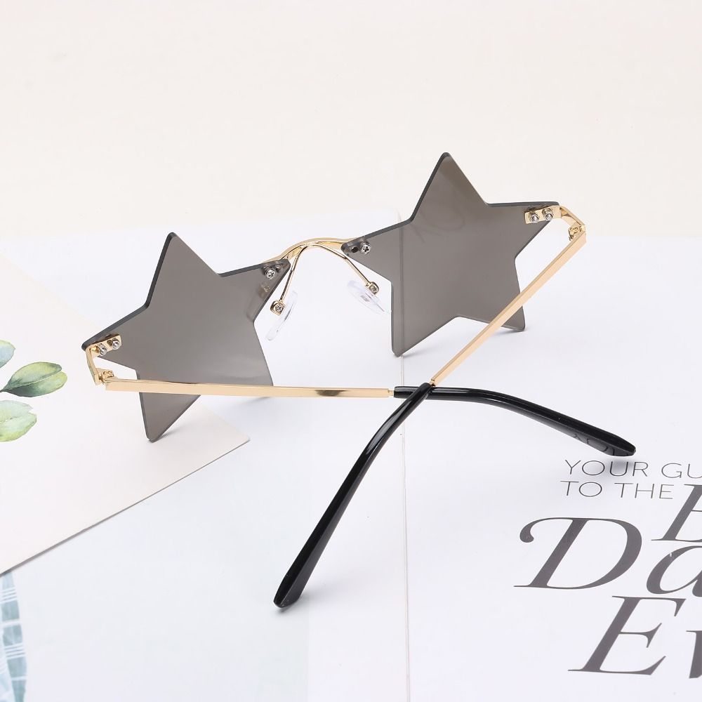 Women & Men Street Shot Eyewear Rimless Star Shape Sunglasses Pentagram Sunglasses Sun Glasses
