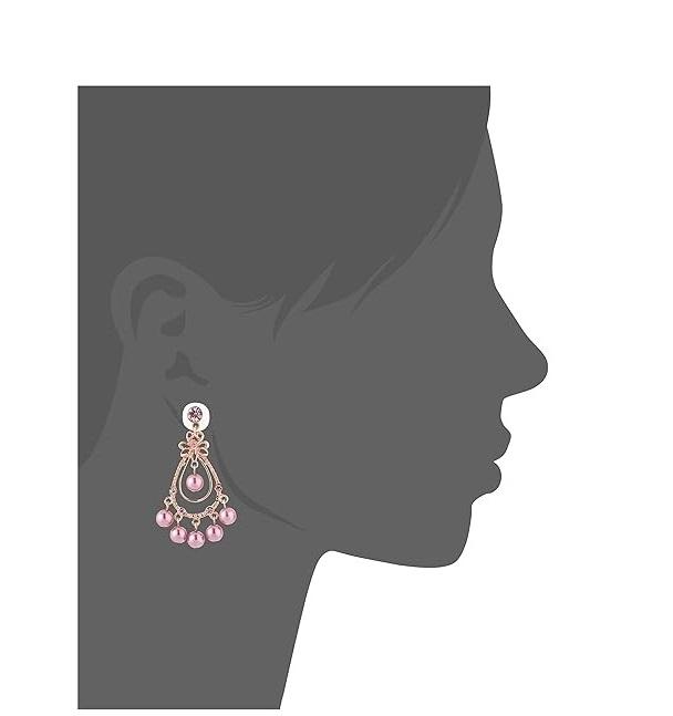 Purple And Gold Plated Fancy Trending Brass Metal Earrings For Girls and Women