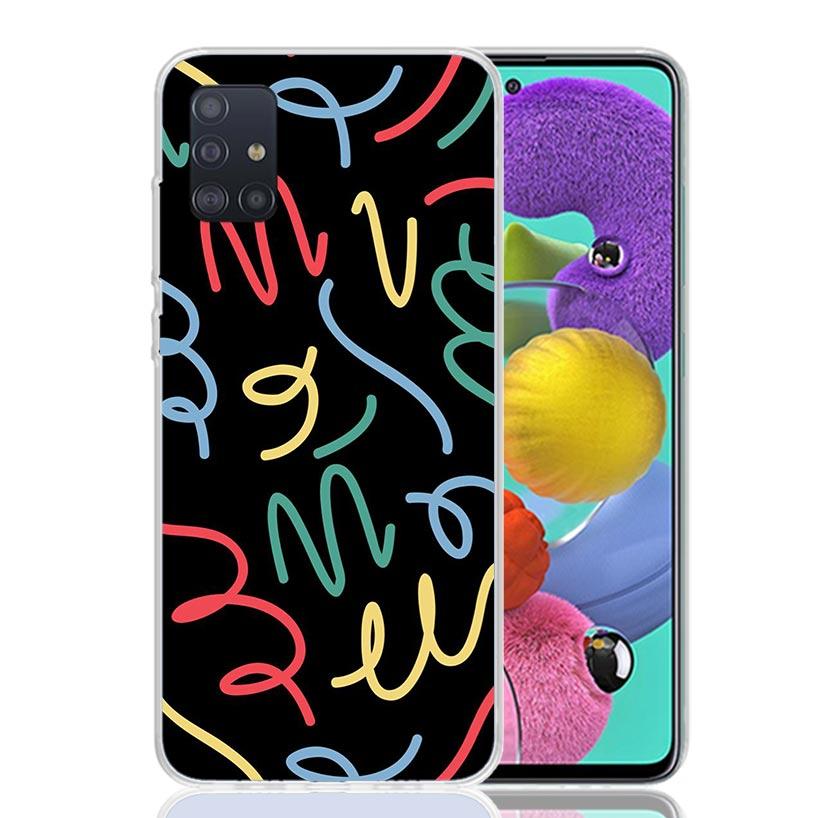 

Simple Pattern Graffiti Phone Case for Samsung Galaxy A52 A51 A50S A12 A22 A32 A72 A10S A30S A31 A71 Note 20 Ultra 10 Plus S10 G Samsung A50