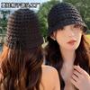 Summer Hat Women's Knitted Niche Design Basin Hat Sunshade Sun Hat Versatile Solid Color Bucket Hat