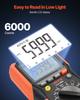 Digital Multimeter, 6000-Count TRMS DC/AC Voltmeter Current Tester, Auto-Ranging Multimeter for Current Voltage Resistance Capacitance Temperature