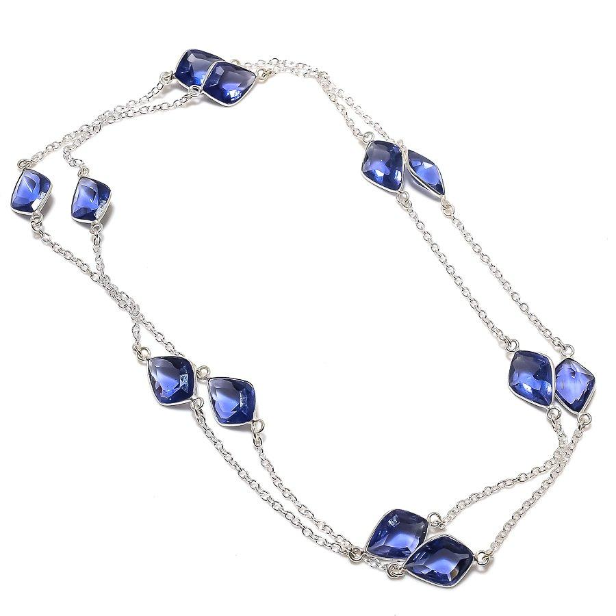 

Natural Amethyst Gemstone Handmade 925 Sterling Silver Jewelry Necklace 36 R5M36