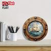 1pc 7.87inch 2D Nautical Sailboat Wooden Sign Porthole Design Sea Wall Art Home Farmhouse Decor