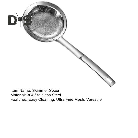 Łyżka do zbierania tłuszczu w gorącym garnku, sitko ze stali nierdzewnej o drobnych oczkach, sitko piankowe, filtr oleju do oddzielania pływającego tłuszczu, chochla z długim uchwytem, durszlak
